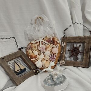 Seashell Heart Wall Decor with Nautical Accents